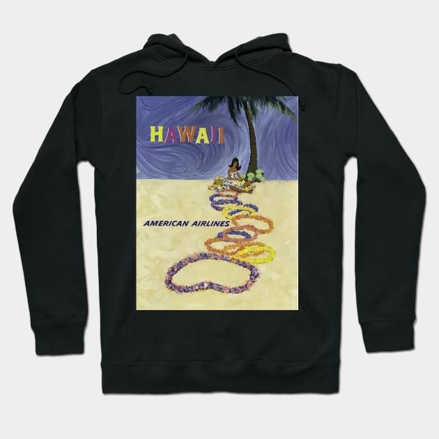 Vintage Travel - Hawaii (American Airlines) Hoodie by Culturio